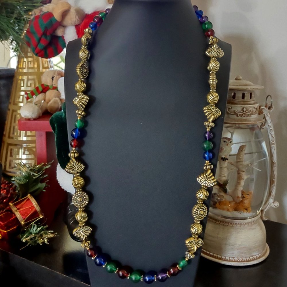 Beaded Statement Necklace - image 1